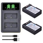 DuraPro 1800mAh EN-EL9 EN EL9 Battery+LED Charger With Type C and USB Port Replacement For Nikon D40 D40X D60 D3000 D5000 Camera