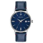 Bulova Men’s Aerojet  Classic Calendar Quartz Blue Leather Watch 39 MM 96B293