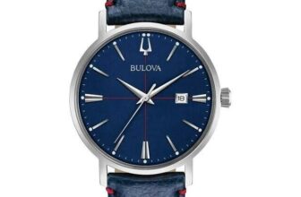 Bulova Men’s Aerojet  Classic Calendar Quartz Blue Leather Watch 39 MM 96B293