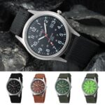 Sport Men’s Canvas Stainless Quartz Watch Wrist Steel Date Band Men’s Watch