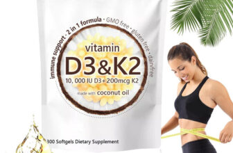 2 -in -1 Vitamin D3 K2 Supplement Softgels 300 capsules with 10000 IU