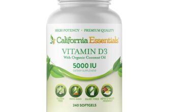 California Essentials Vitamin D3 5,000 IU with Organic Coconut Oil (240 Softgel)