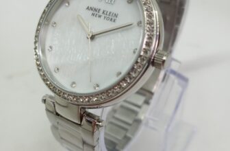 Anne Klein 12/2353MPSV Women’s 33mm Crystal Accent MOP Dial Watch NWOT