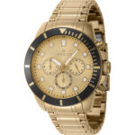 Invicta Men’s Watch Pro Diver Chrono Gold Dial Stainless Steel Bracelet 46045