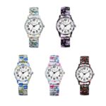 Women’s Stretch Band Watches Easy Reader Analog Quartz Elastic Floral Wristwatch