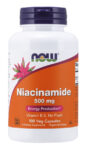 NOW Foods Niacinamide 500mg 100 Caps Vitamin B-3, No Flush 11/2027EXP