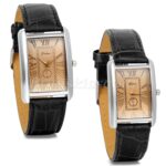 Couples Men’s Womens Retro Dress Decoration Square Dial Leather Band Wrist Watch