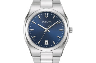 Bulova Women’s Quartz Blue Dial Calendar Bracelet Silver Tone Watch 34mm 96M157