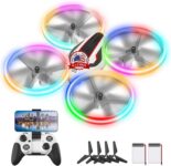 Drone para niños adultos con cámara HD FPV con luz LED fría para principiantes