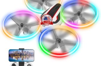 Drone para niños adultos con cámara HD FPV con luz LED fría para principiantes