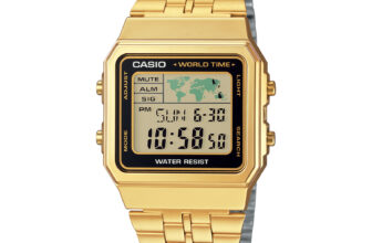 Casio A500WGA-1DF NEW Men’s Watch Digital World Time Gold  Stainless Steel