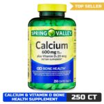 Spring Valley Calcium Plus Vitamin D, 600 mg, 250 Tablets