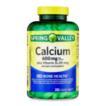 Spring Valley Calcium Supplement 600mg with Vitamin D3 20mcg Bone Health 250-CT