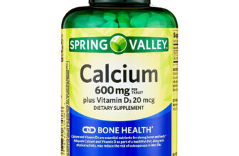 Spring Valley Calcium Supplement 600mg with Vitamin D3 20mcg Bone Health 250-CT