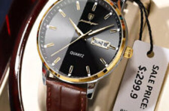 Men’s Quartz Watches Waterproof Man Leather Watch Luminous Calendar Wristwatch