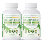 Vitamin K2 + D3 with BioPerine and Calcium for Maximum Absorption (120 Capsules)