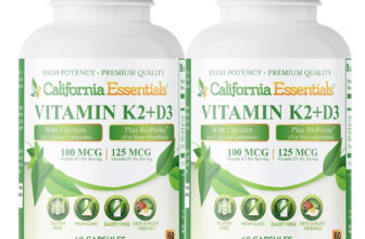 Vitamin K2 + D3 with BioPerine and Calcium for Maximum Absorption (120 Capsules)