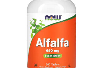 Now Foods Alfalfa 650 mg 500 Tablets GMP Quality Assured, Vegan, Vegetarian