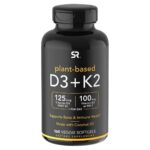 Vegan Vitamin 5000IU D3+K2, 160 Veggie Softgels by Sports Research (bb 10/2025)