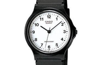 Casio MQ24-7B, Classic Analog Watch, Black Resin, White Dial, Water Resistant