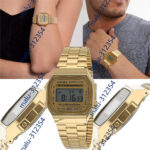 Casio A168WG-9 Men Women Gold Stainless Steel Digital Vintage Classic Watch New