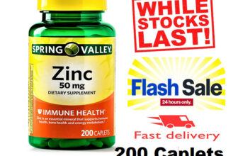 Spring Valley Zinc Vitamin 50 mg 200 Caplets Immune Support Super