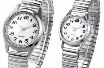 Couple Men’s Women’s Stainless Steel Elastic Band Quartz Wristwatch Dress Watch