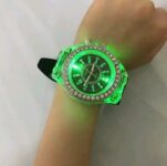 Black Glowing Watch Transparent Luminous Function Quartz Watch Fashion Gift New