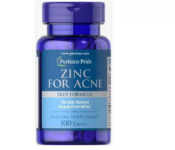 Zinc for Acne a Mineral for Immune Sytem 100 Tablets Puritan’s Pride