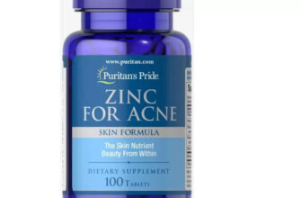 Zinc for Acne a Mineral for Immune Sytem 100 Tablets Puritan’s Pride