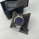 ~Bulova Marine Star/96B256 Chronograph Blue Dial Stainless Steel 43mm Mens Watch