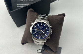 ~Bulova Marine Star/96B256 Chronograph Blue Dial Stainless Steel 43mm Mens Watch