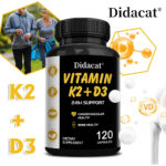 Vitamin D3 + K2 MK7 100mcg Capsules Cardiovascular Health Support Strong Bones