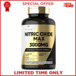 Nitric Oxide Supplement 3000mg 120 Caps Pre-Workout with L-Arginine L-Citrulline