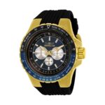 Invicta Men’s Watch Aviator Chrono Blue and Black Bezel Silicone Strap 33031