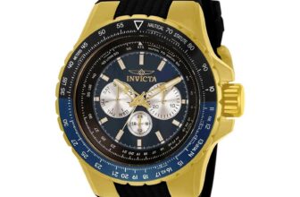 Invicta Men’s Watch Aviator Chrono Blue and Black Bezel Silicone Strap 33031