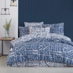 Aden Modern   Design Double Face 3 Pieces Ranforce Cotton King Duvet Cover Set