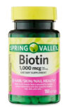 Spring Valley Biotin 1000mcg 150 Softgels Skin Hair Nail Health Supplement USA