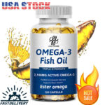 Omega 3 Fish Oil Capsules 3x Strength 2160mg EPA & DHA Highest Potency 120 Pills