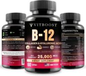 VITBOOST B12 WITH HYALURONIC ACID, COLLAGEN & FOLATE – 25000 MCG B12 SUPPLEMENT