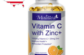 1000Mg Vitamin C Capsules with Zinc Powerful Immune Support Antioxident 60 Caps