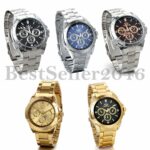 Men’s Fashion Luxury Watch Stainless Steel Band Sport Analog Quartz Wristwatches