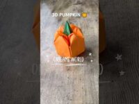 3D PUMPKIN ORIGAMI HALLOWEEN CRAFT TUTORIAL | HOW TO MAKE ORIGAMI PUMPKIN EASY ORIGAMI WORLD ART