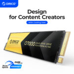 ORICO O7000 New PCIe4.0 M.2 NVMe SSD Internal Solid State Drive M.2 M Key 2280mm SSD w/ Cooling Vest Design for Content Creators