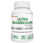 Ultra Magnesium Complex,5-in-1 Magnesium plus Vitamin B-6,420mg,120 Capsules