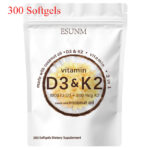 Vitamin D3 10000 iu Plus K2 (MK-7) 200 mcg,300 primary coconut oil soft capsules