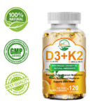 Vitamin K2 with D3 Supplement for Heart and Bone Health 120 BioPerine Softgels