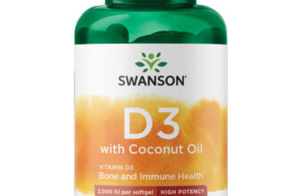 Swanson Vitamin D-3 with Coconut Oil – High Potency 2,000 Iu 60 Softgels