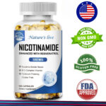 Anti-Aging Supplement – Nicotinamide 500mg Resveratrol 100mg 120 Vegan Capsules