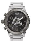 Genuine New Nixon Watch Silver Gunmetal 51-30 A083-1762 Chrono men box A0831762